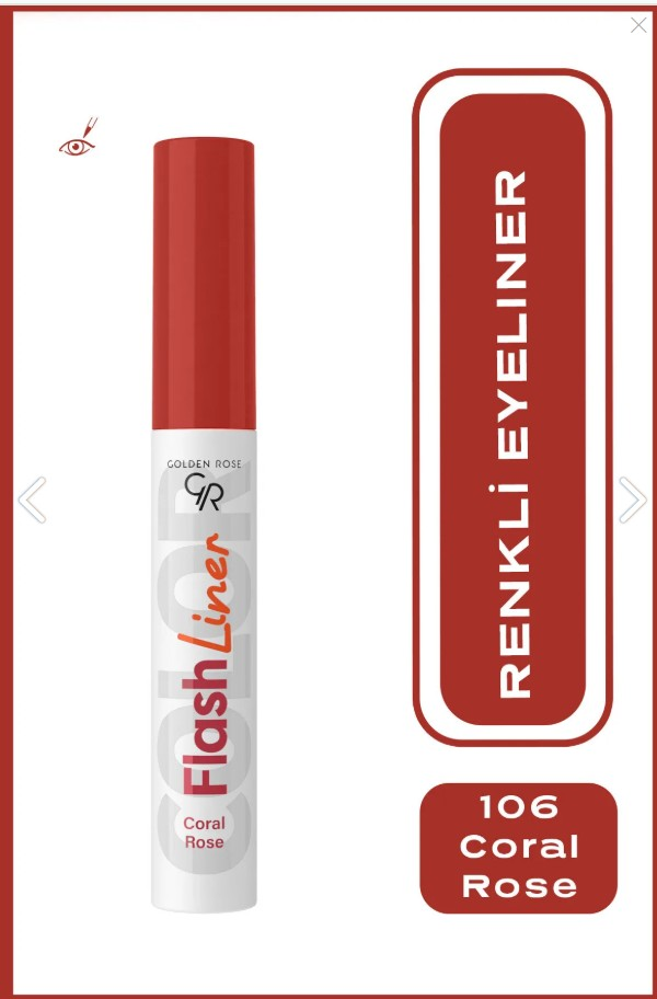 Golden Rose Flash Liner Colered Eyeliner No:106 Coral Rose - Renkli Eyeliner