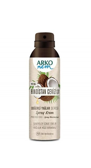 Arko Nem Krem Sprey 150 Ml Değerli Yağlar Hindistan Cevizi