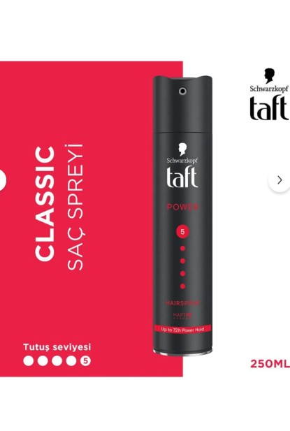 Taft Saç Spreyi 250 Ml Power Caffeine Yeni