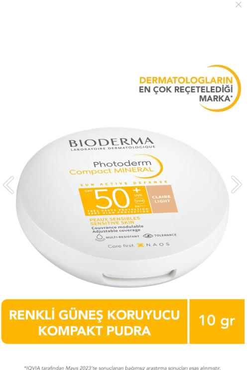 Bioderma Photoderm Mineral Compact Light Spf50 Kapatıcı Etkili Güneş Koruyucu Kompakt Pudra 10 gr