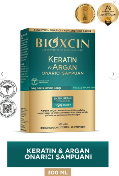 Bioxcin Keratin ve Argan Onarıcı Şampuan 300 ml