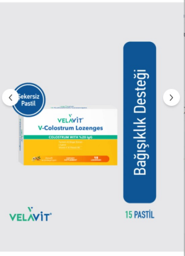 Velavit V- Colostrum Lozenges - Kolostrum içeren Pastil - 15 Adet
