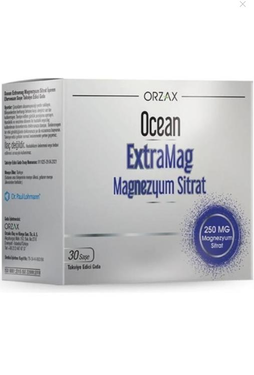 Orzax Ocean Extramag Magnezyum Sitrat 30 Efervesan Saşe