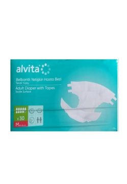 Alvita Tekstil Yüzeyli Belbantlı Hasta Bezi Medium 30'lu