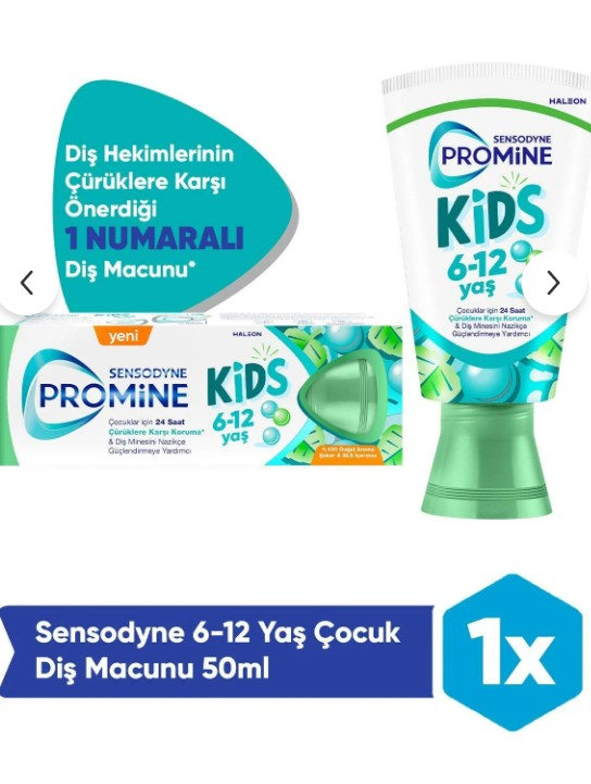 Sensodyne Promine 6-12 Yaş Çocuklar İçin Diş Macunu 50 ML
