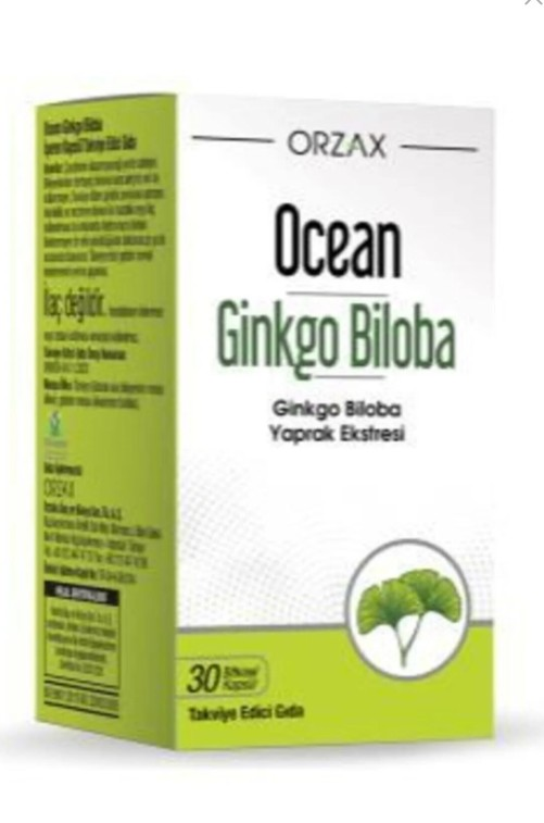 Orzax Ocean Ginkgo Biloba Takviye Edici Gıda 30 Bitkisel Kapsül