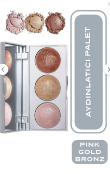 Golden Rose Strobing Highlighter Palette Üçlü Fırınlanmış Aydınlatıcı