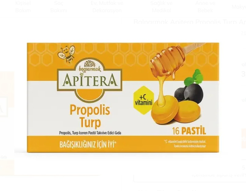 Balparmak Apitera Propolis Turp Aromalı 16 Pastil