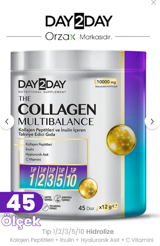 DAY2DAY The Collagen MultiBalance Tip 1/ Tip 2/ Tip 3/ Tip 5/ Tip 10 Kolajen Toz Form 540 gr