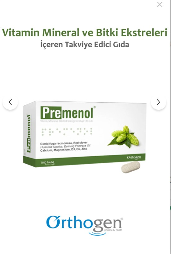 Orthogen Premenol Menepoz Semptomlarını Hafifletici 60 Tablet