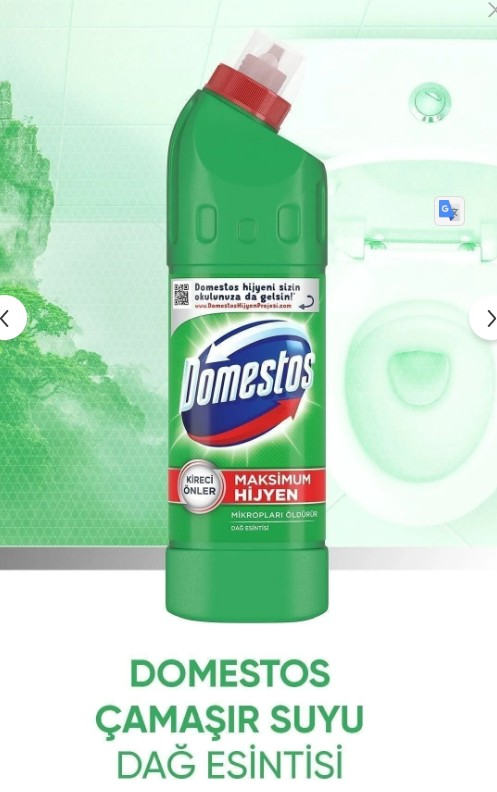 Domestos Çamaşır Suyu 750 ml Maksimum Hijyen Dağ Esintisi Yoğun Kıvamlı