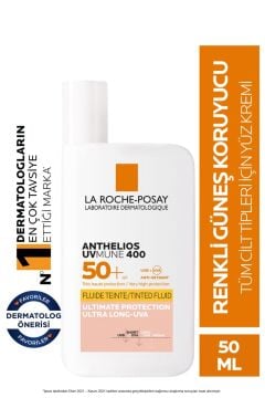 La Roche Posay Anthelios Uvmune Fluid SPF+50 Tüm Ciltler İçin Yüksek Korumalı Renkli Yüz Güneş Kremi