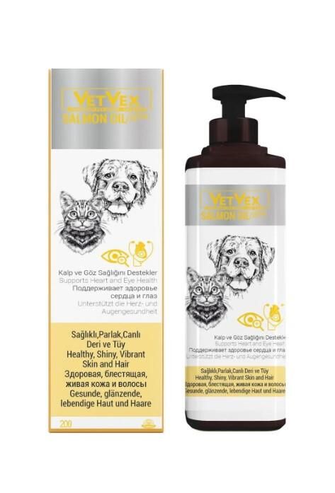 Vetvex Salmon Oıl - Omega3 Kedi Ve Köpekler İçin Parlak Deri Ve Tüy Besleyici