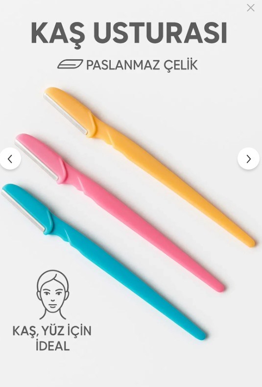 YARICCI COSMETICS Yarıccı Yüz Jileti ve Kaş Usturası Kadın&Erkek Traş Jileti 3'lü Epilasyon Seti