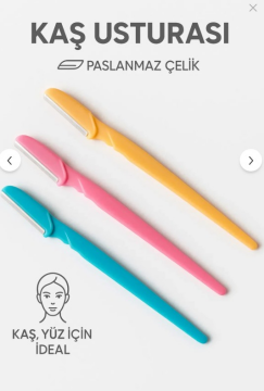 YARICCI COSMETICS Yarıccı Yüz Jileti ve Kaş Usturası Kadın&Erkek Traş Jileti 3'lü Epilasyon Seti