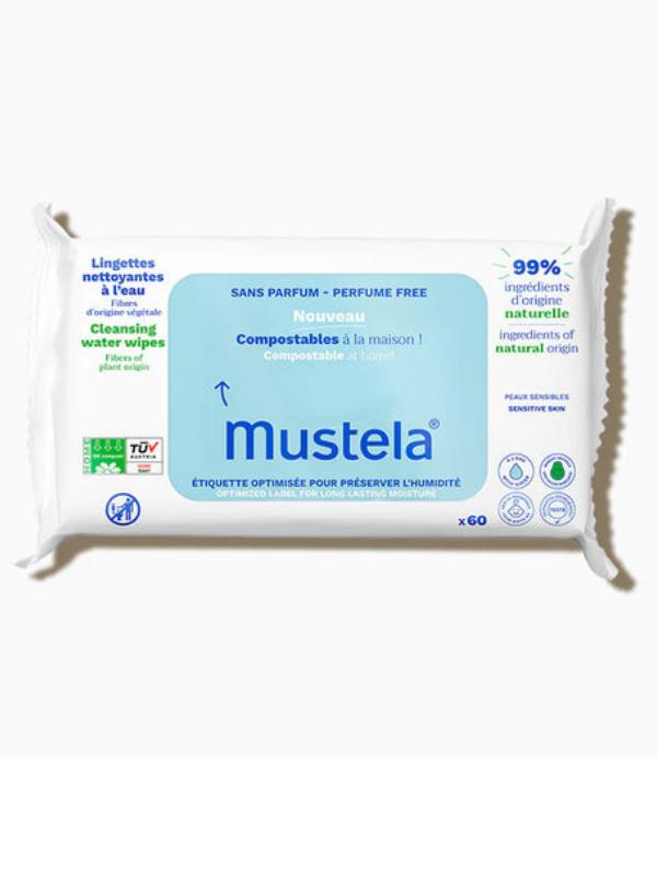 Mustela Kompost Edilebilir Su İçeren Islak Mendil (Parfümsüz)