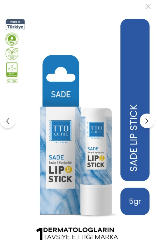 TTO Dudak Koruyucu Stick SPF 20 Nemlendirici Sade X Günlük