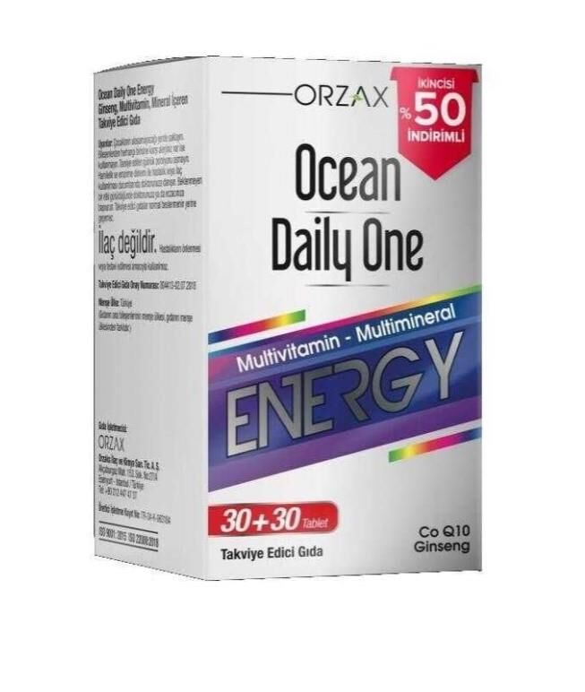 Orzax Ocean Daily One Energy 30 Tablet - Takviye Edici Gıda | 1 ALANA 1 BEDAVA