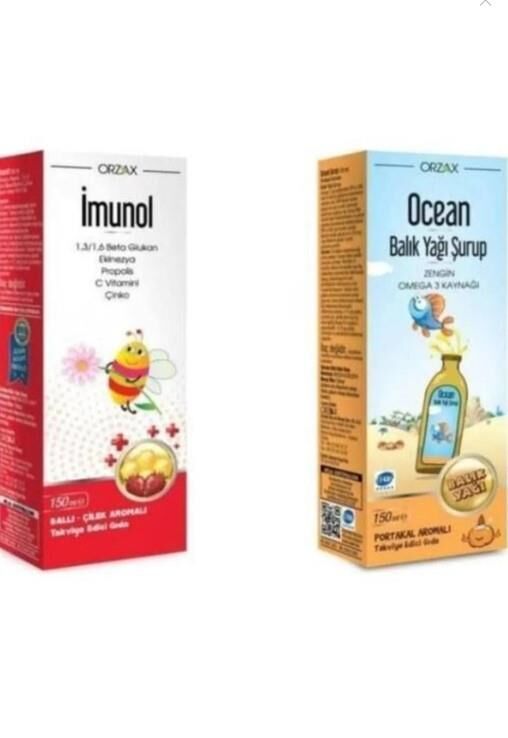 İMUNOL Balık Yağı Şurubu Portakal Aromalı 150ml + Imunol Şurup 150ml