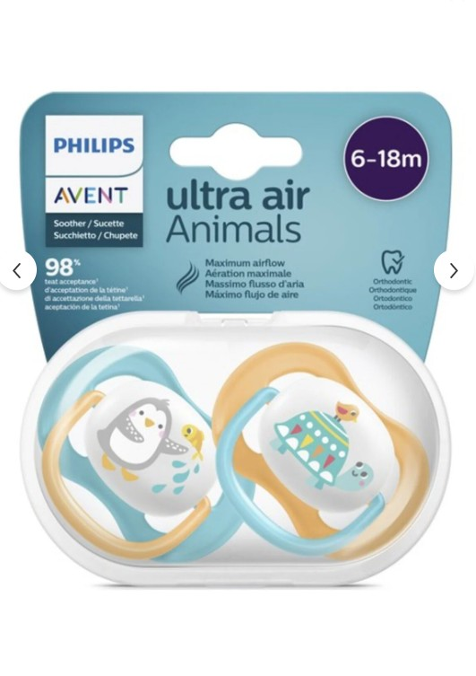 Philips Avent Avent Emzik Scf080/07 Ultra Air Erkek 6-18ay 2 Adet