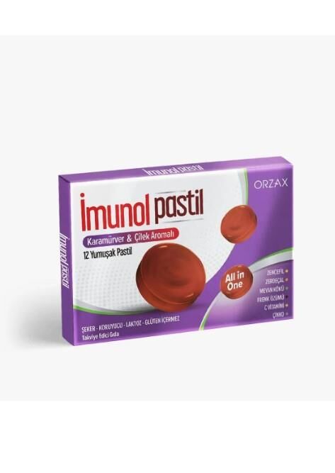 İMUNOL Karamürver & Çilek 12 Pastil