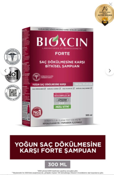 Bioxcin Forte 300 ml Şampuan - Yoğun Dökülme Şampuanı Tüm Saç Tipleri