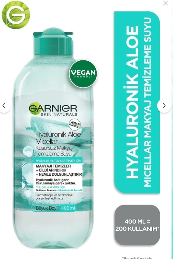 Garnier Hyaluronik Aloe Micellar Kusursuz Makyaj Temizleme Suyu 400 ml