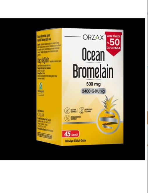 Ocean Bromelain 500 mg 45 Kapsül