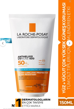 La Roche Posay Anthelios Uvmune SPF50+ Yüz ve Vücut Güneş Sütü 150 ml
