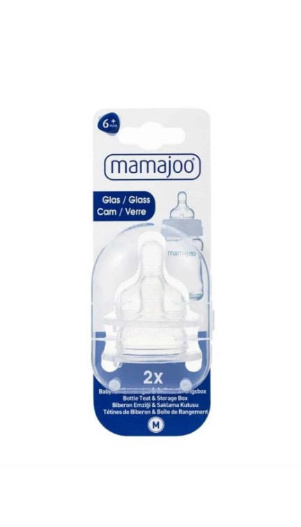 Mamajoo Cam Biberon Emziği M/No.2 6 ay + & Saklama Kutusu