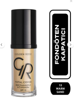 Golden Rose Total Cover 2 in 1 Fondöten & Kapatıcı 15 Warm Sand