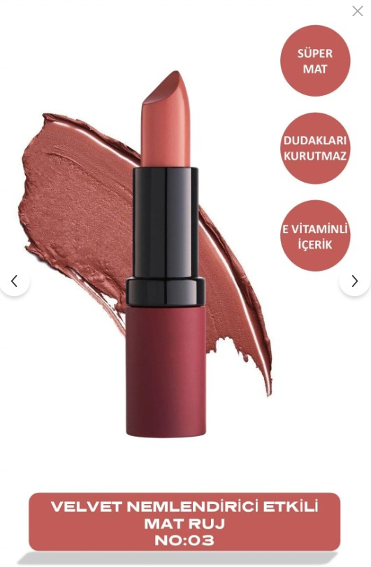 Golden Rose Velvet Matte Lipstick 03