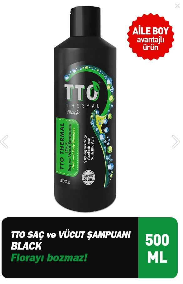 Tto Saç Ve Vücut Şampuanı 400 + 100 Ml Black ( Çay Ağacı Yağı / Tea Tree Oıl)