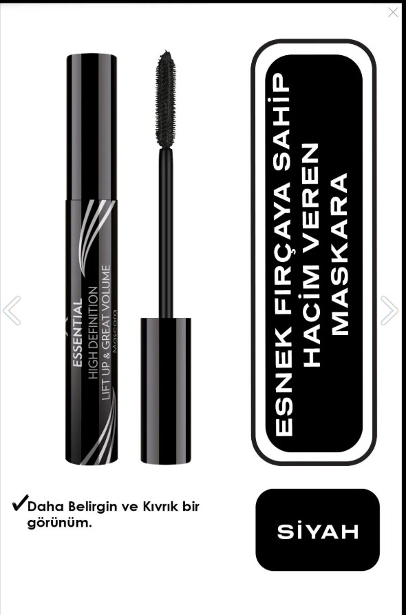 Golden Rose Essential High Definition & Lift Up&great Volume Mascara Black - Hacim Veren Maskara