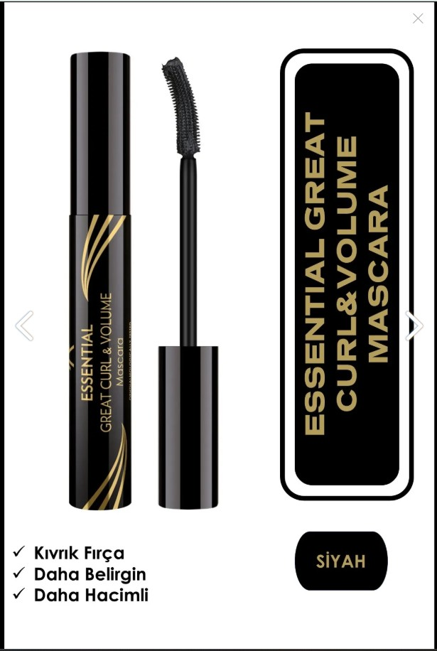 Golden Rose Essential Great Curl & Volume Mascara - Black - Kıvrım Veren Maskara