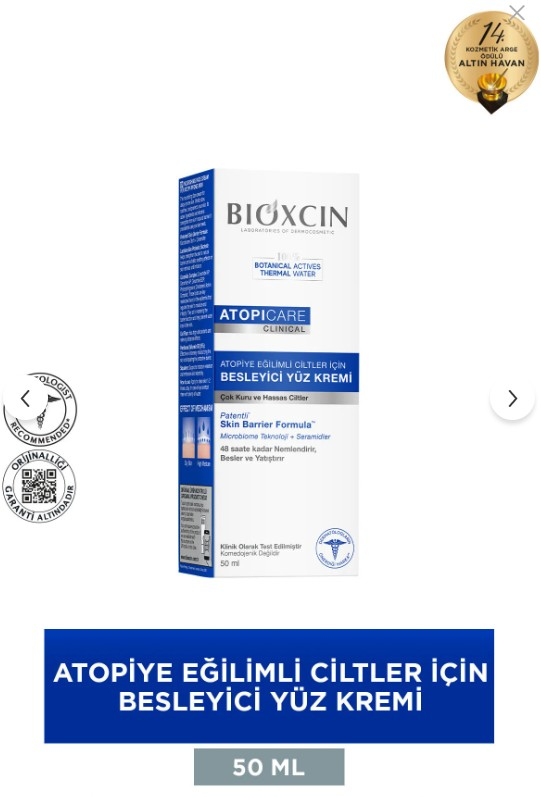 Bioxcin Atopicare Clinical Nourishing Face Cream 50 ml