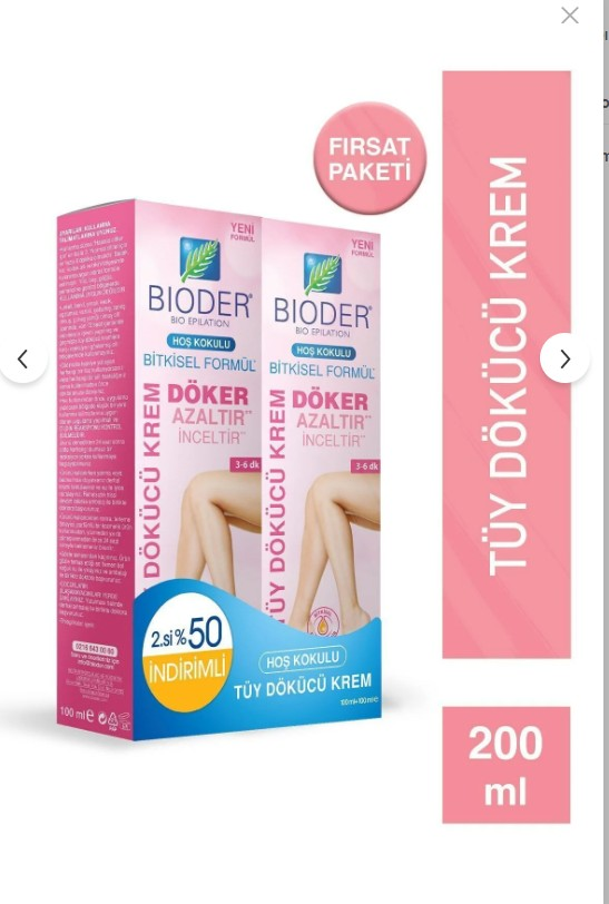 Bioder Bitkisel Formül Tüy Dökücü Krem 100 + 100 ml