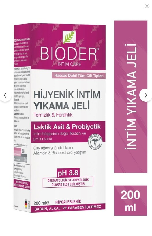 Bioder Hijyenik İntim Yıkama Jeli 200 ml