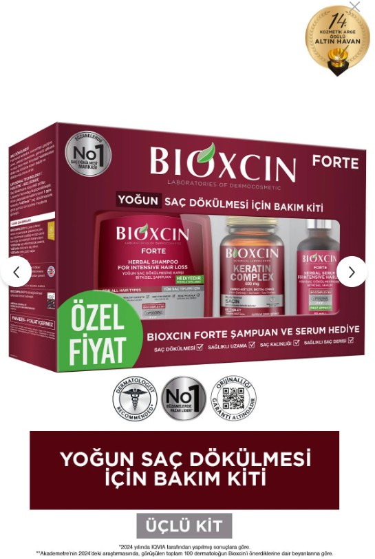 Bioxcin Forte Yoğun Saç Dökülmesi İçin Bakım Kiti