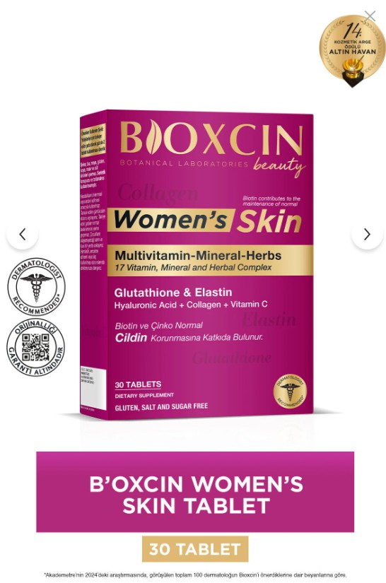 Bioxcin Womens Skin Collagen Takviye Edici Gıda 30 Tablet