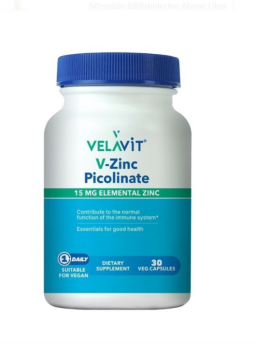 Velavit V Zinc Picolinate Takviye Edici Gıda 30 Kapsül