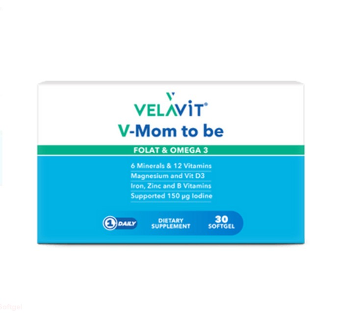 Velavit V-Mom To Be Folat ve Omega3 30 Softgel