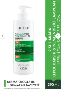 Vichy Dercos Dercos 2’si 1 Arada Kepek Karşıtı ve Nemlendirici Şampuan 390 ml