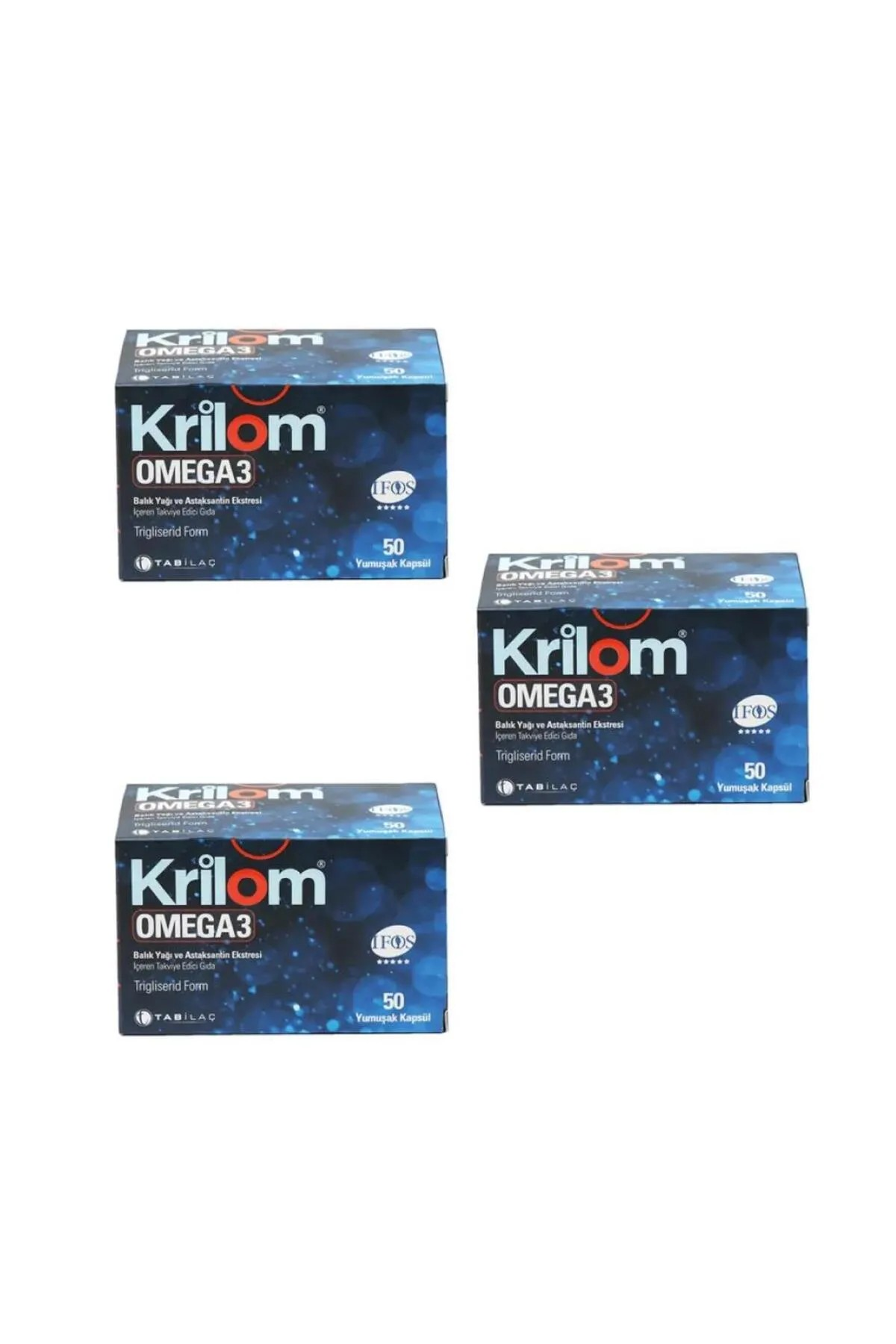 Krilom Tab Ilaç Omega 3 Balık Yağı 50 Yumuşak Kapsül X 3