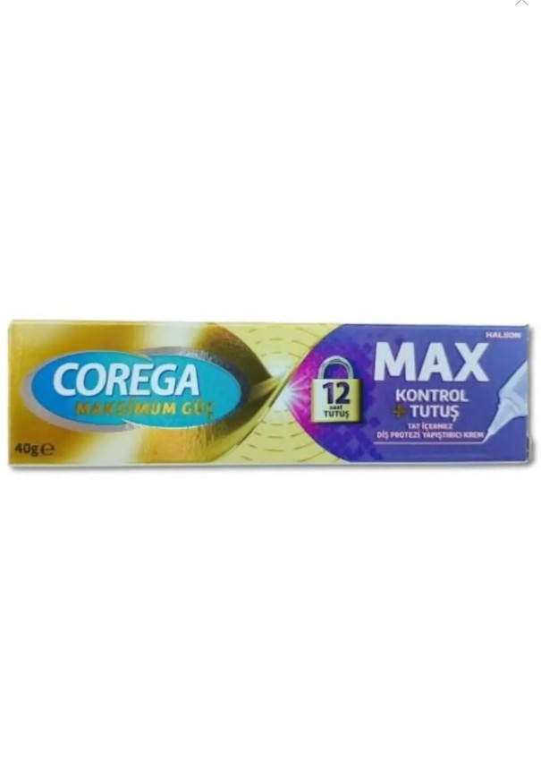 Corega Maksimum Kontrol Tutuş+ Kalkan Yapıştırıcı Krem 40 gr
