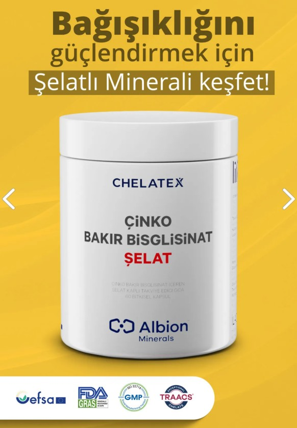 Chelatex Çinko Bakır Bisglisinat Şelat 60 Tablet