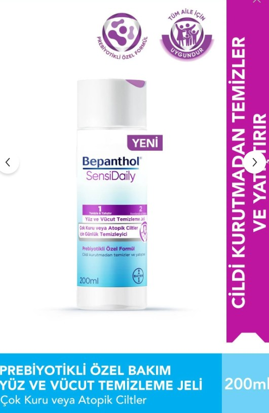 Bepanthol SensiDaily Yüz ve Vücut Temizleme Jeli 200 ml