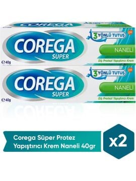 Corega Super Naneli Diş Protezi Yapıştırıcı Krem 2 x 40 G