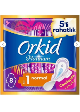Orkid Platinum Hijyenik Ped Normal Tekli Paket 8 Ped