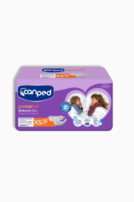 Canped Extra Small Xs Bel Bantlı Çocuk - Hasta Bezi 30'lu